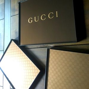 Gucci authentic shopping bags in custom frame sets